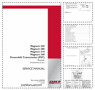 CASE Magnum 250 280 310 340 Tractors with PST Service Manual ZERH02500 and Above NA
