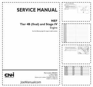 CASE NEF Tier 4B Stage IV Engine Service Manual 48076871
