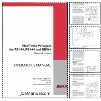 CASE Net-Twine Wrapper for RB454 RB464 RB564 Round Balers Operators Manual 84267651