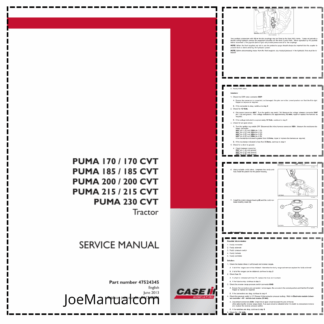 CASE Puma 170 185 200 215 CVT Tractor Service Manual NA