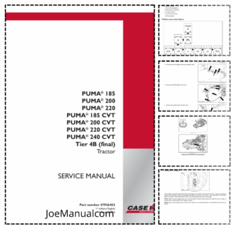 CASE Puma 185 200 220 CVT Tier 4B Tractor Service Manual NA
