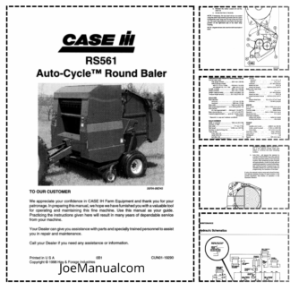 CASE RS561 Auto-Cycle Round Baler Operators Manual 6-21101