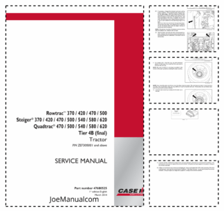 CASE Rowtrac Steiger Quadtrac Tier 4B Tractor Service Manual ZEF300001 and Above NA