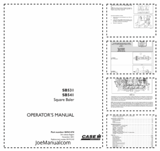 CASE SB531 SB541 Square Baler Operators Manual 84541474