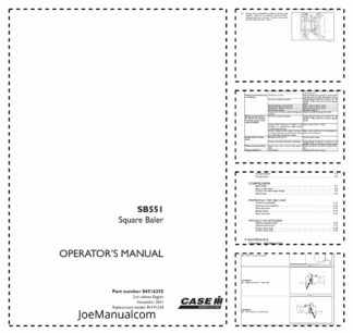 CASE SB551 Square Baler Operators Manual 84516355