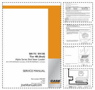 CASE SR175 SV185 Tier 4B Alpha Skid Steer Loader Service Manual PIN NDM
