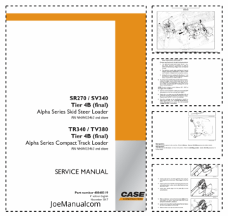 CASE SR270 SV340 TR340 TV380 Tier 4B Alpha Skid Steer Service Manual PIN NHM435463 and Above