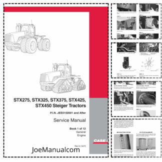 CASE STX275 325 375 425 450 Steiger Tractors Service Manual Book 1 of 12