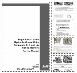 CASE Single Dual Valve Hydraulic Control Units for Models S D LA Series Tractors Service Manual