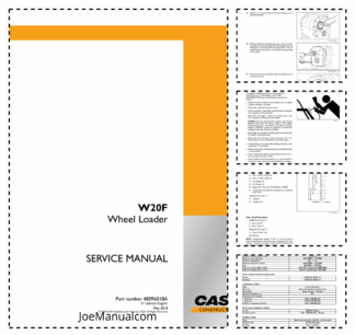 CASE W20F Wheel Loader Service Manual 48096018A made in Brazil