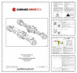 Carraro 26 27M Front Rear Axle Repair Manual