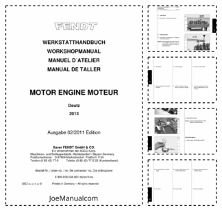 Fendt Farmer 200 300 Series Deutz 2013 Engine Workshop Manual DE