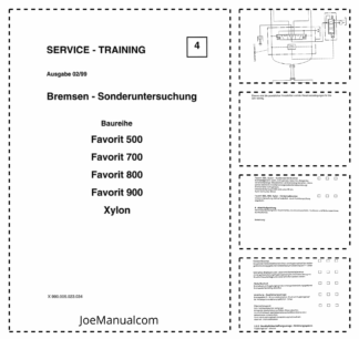 Fendt Favorit 500 700 800 900 Xylon Tractors Remmen Brakes Service Manual DE
