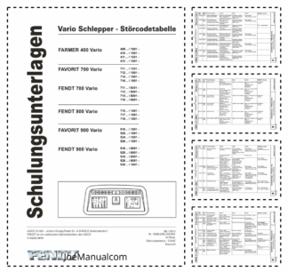 Fendt Vario Tractors Fault Codes List DE 2010