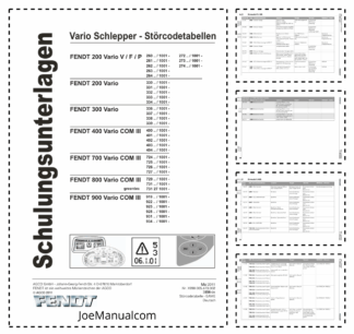 Fendt Vario Tractors Fault Codes List DE 2011
