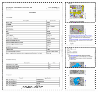 Ford Ranger 2.5L Duratec-HE 122kW 165PS Engine Workshop Manual