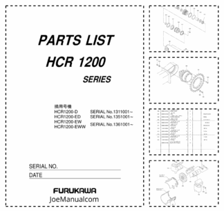 Furukawa HCR1200EW Hydraulic Crawler Drill Parts Catalog