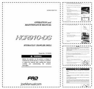Furukawa HCR910DSIII Hydraulic Crawler Drill Operators Manual