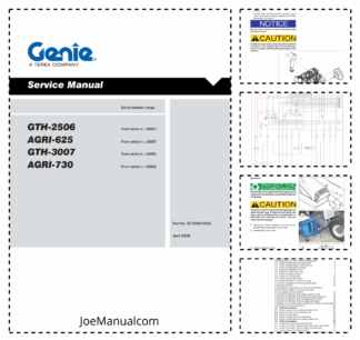 Genie TEREX GTH-2506 AGRI-625 GTH-3007 AGRI-730 Telehandlers Service Manual