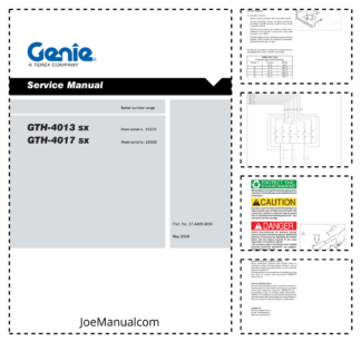 Genie TEREX GTH-4013 sx GTH-4017 sx  Telehandler Service Manual 2008