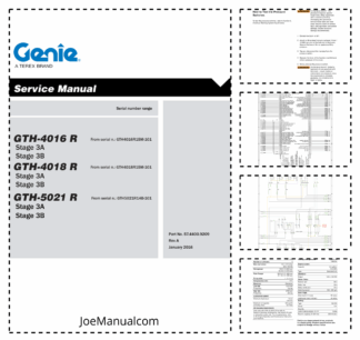 Genie TEREX GTH-4016 R GTH-4018 R GTH-5021 R Stage 3A 3B Telehandler Service Manual 2016