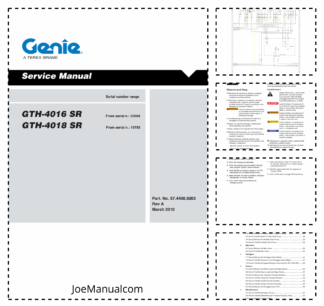 Genie TEREX GTH-4016 SR GTH-4018 SR Telehandler Service Manual 2010