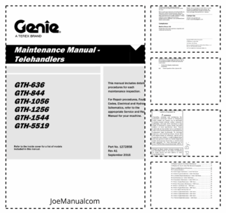 Genie TEREX GTH-636 844 1056 1256 1544 5519 Telehandler Maintenance Manual