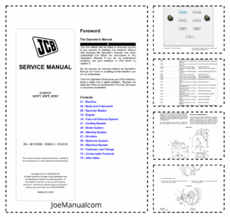 JCB 10TFT 9TFT 9TST Dumper Service Manual 9813/5350
