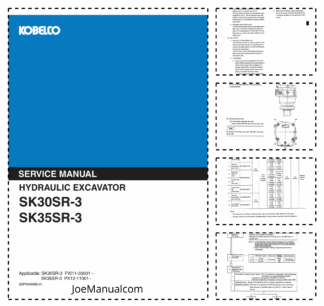 Kobelco SK30SR-3 SK35SR-3 Hydraulic Excavators Service Manual