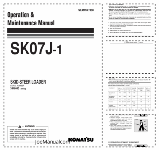 Komatsu FKI FAI SK07J1 Skid Steer Loader Operation and Maintenance Manual