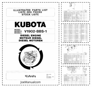 Kubota V1902-BBS-1 Diesel Engine Parts Manual