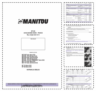 Manitou MLT630 MLT634 MLT731 MT732 MT932 Telehandler Operators Manual PL