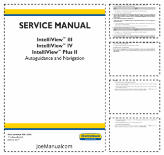New Holland InteliView III IV Plus II Autoguidance and Navigation Service Manual 47625200