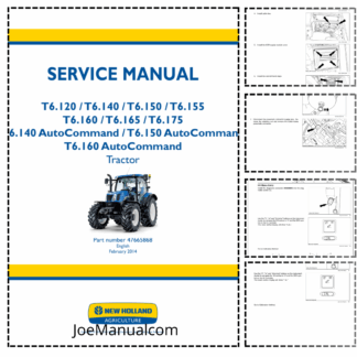 New Holland T6.120 T6.140 T6.150 T6.155 T6.160 T6.165 T6.175 Tractor Service Manual
