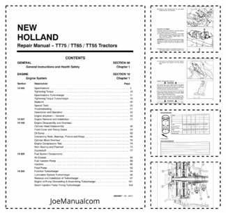 New Holland TT75 TT65 TT55 Tractors Repair Manual