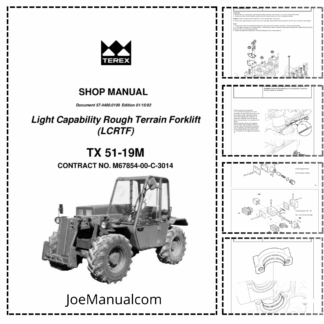 TEREX TX 51-19M Rough Terrain Forklift Shop Service Manual