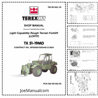 TEREX TX 51-19MD Rough Terrain Forklift Shop Service Manual 2005
