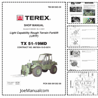TEREX TX 51-19MD Rough Terrain Forklift Shop Service Manual 2011