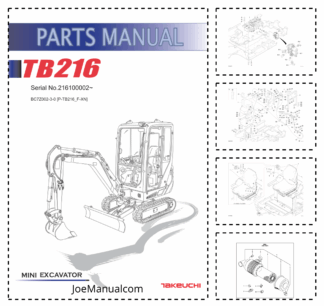 Takeuchi TB216 Compact Excavator Parts Manual SN 216100002