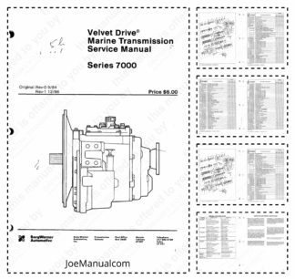 Velvet Drive 7000 Marine Transmission Service Manual