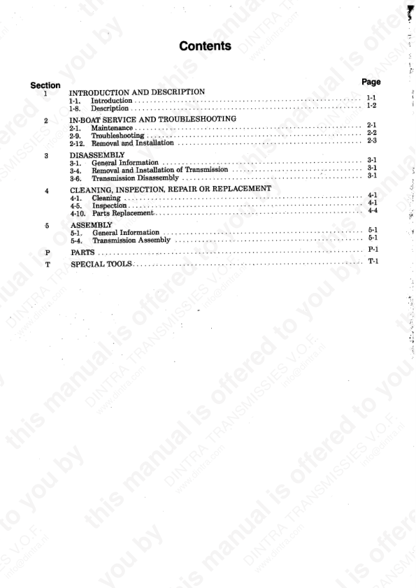 Velvet Drive 500 Marine Transmission Service Manual - Image 3