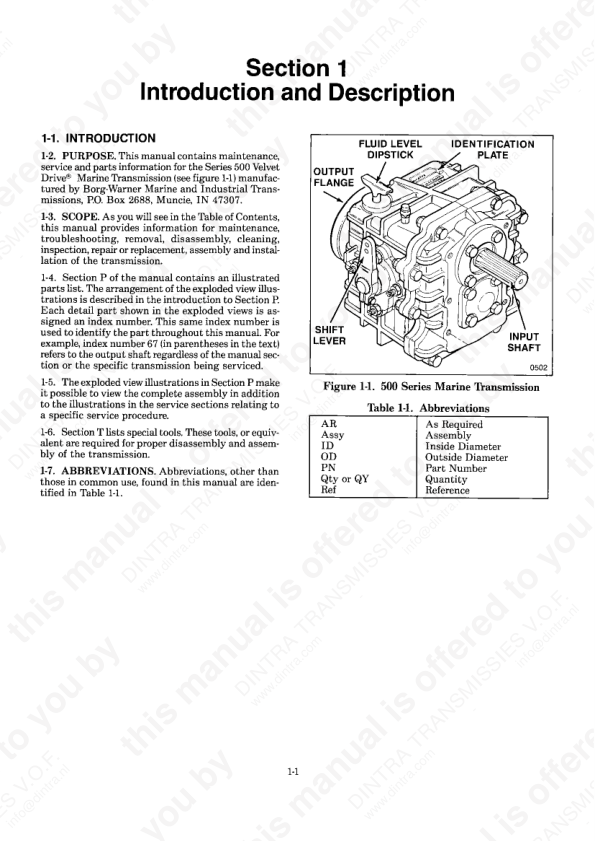 Velvet Drive 500 Marine Transmission Service Manual - Image 4