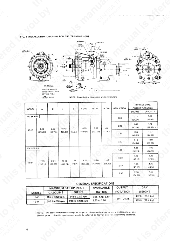 Velvet Drive CR2 Marine Transmission Service Manual - Image 5