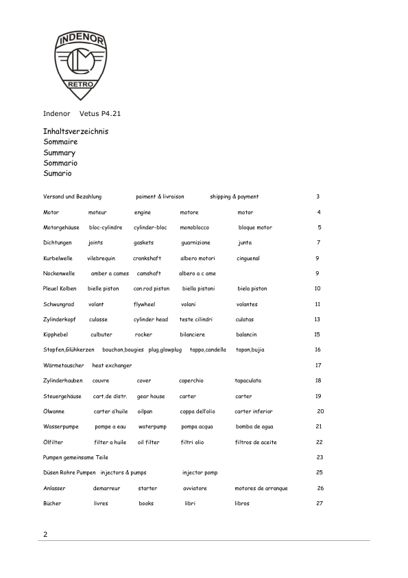 Vetus P4 21 Diesel Engine Parts Catalog - Image 3