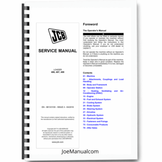 JCB 406 407 409 Loader Service Manual 9813/3100 Printed Book