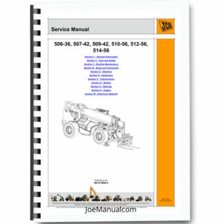 JCB 506-36 507-42 509-42 510-56 512-56 514-56 Telehandlers Loadall Service Manual 9813/1800-2 Printed Book