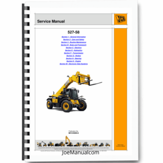 JCB 527-58 Telehandler Loadal Service Manual 9813/0200-6 Printed Book