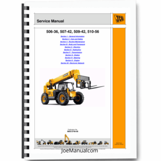 JCB 506-36 507-42 509-42 510-56 Telescopic Handler Service Manual 9803/3740-06 Printed Book