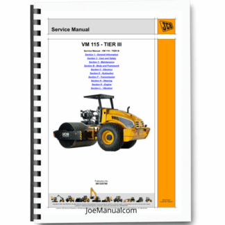 JCB VM115 Vibratory Roller Tier3 Service Manual 9813/0700 Printed Book