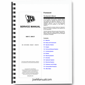 JCB VM117 VM137 Roller Service Manual 9813/4900 Printed Book